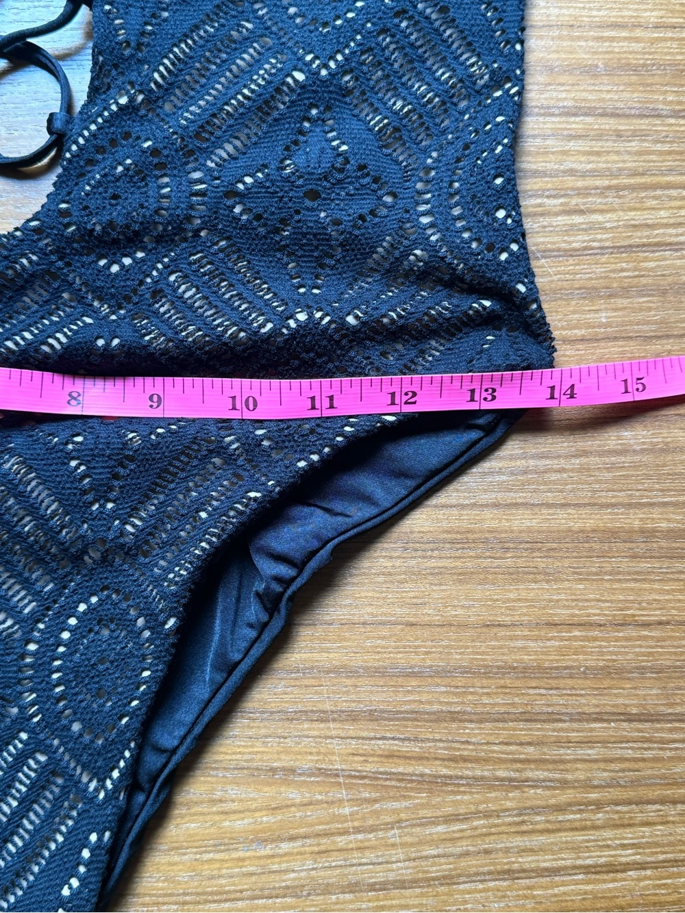 Beach Bunny Black Crochet Lace-Up One Piece Swimsuit | XS (or S) - Picture 5 of 7
